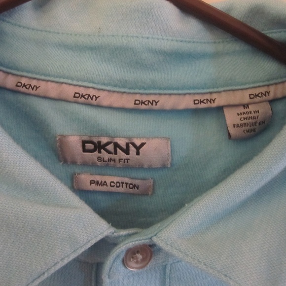 SALE!! light blue DKNY polo shirt slim fit size M. 4 - Picture 3 of 5